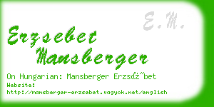 erzsebet mansberger business card